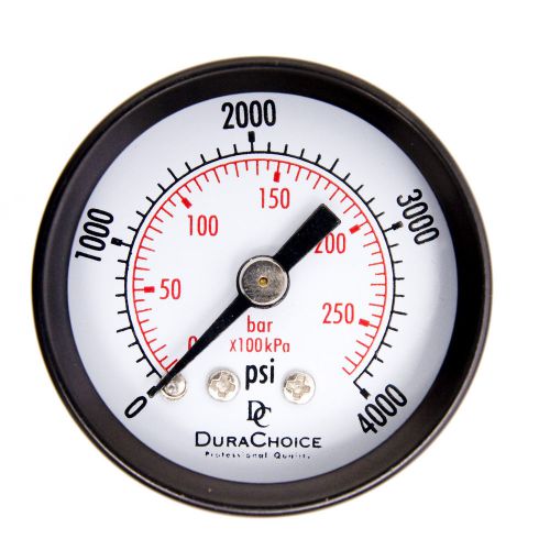 1-1/2&#034; dry utility pressure gauge - blk.steel 1/8&#034; npt center back 4000psi for sale