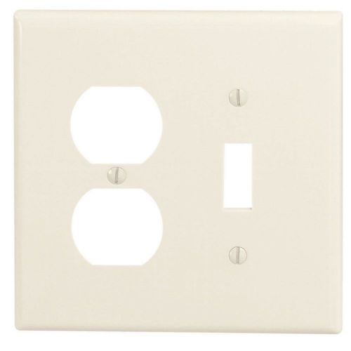 Leviton 80505-A 2-Gang Toggle Duplex Device Combination Midway Wallplate Almond