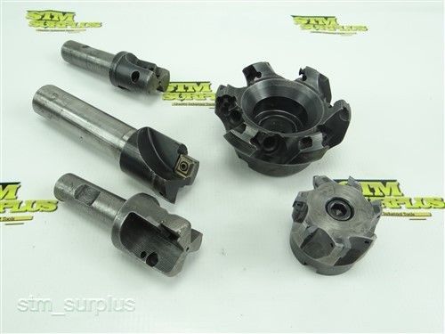 Lot of 5 indexable face &amp; end mills iscar carboloy needs seats &amp; screws for sale