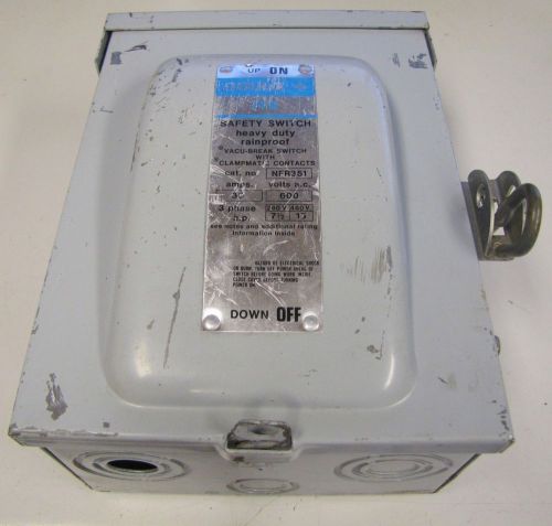 GOULD ITE NFR351 30A 30 A AMP 600V 3PH NON-FUSIBLE SAFETY DISCONNECT SWITCH
