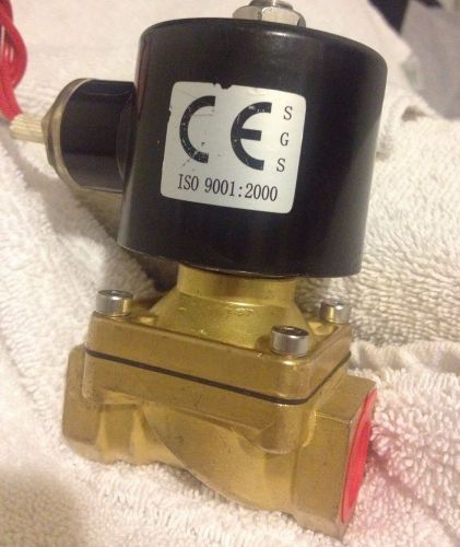 NEW BRASS ELECTRIC SOLENOID 1/2&#034; VALVE 12VDC WATER AIR FUELS GAS NORMAL CLOSED