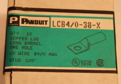 10 TEN PANDUIT LCB4/0-38-X COPPER LUG LONG BARREL CRIMPS