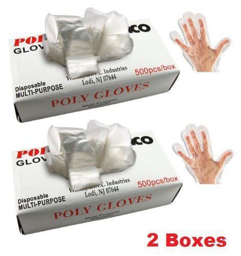 1000 Disposable Gloves for Food Preparation, Polyethylene Large Size (500 ct. x