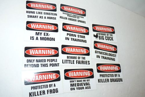 Warning Stickers comical adult humor vending machine lot