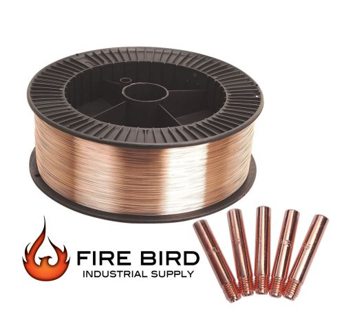 11lb roll mig welding wire er70s-6 .035 plus 5 free tweco 14-35 contact tips! for sale