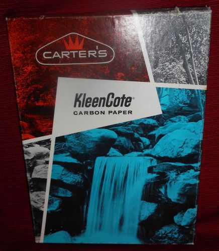c1965 Carter&#039;s KleenCote Carbon Paper 2522 Lt Wt  100 Sheets Black 8.5&#034; x 11.5&#034;