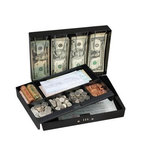 Master Lock 7147D Combination Locking Cash Box With 6 Compartment Tray New