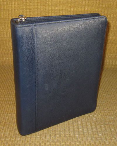 Classic 1.5&#034; rings | navy blue leather franklin covey/quest planner/binder usa for sale