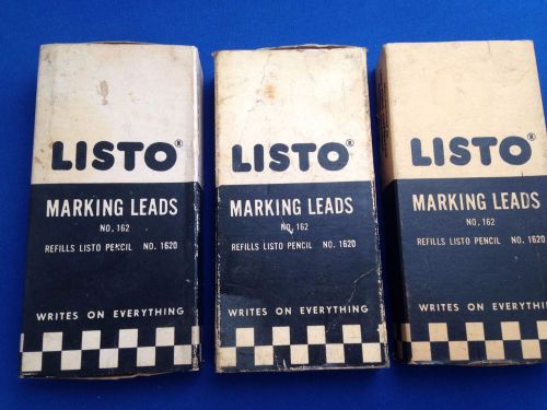 Four (4) CARTONS Listo No.162 Marking Leads for No. 1620 Pencil. Vintage.