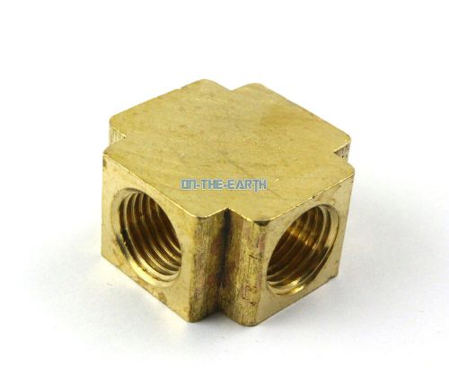 2 Pieces Brass 1/4&#034; BSP 4 way Fitting Fuel Air Gas Water Hose Connector Coupler