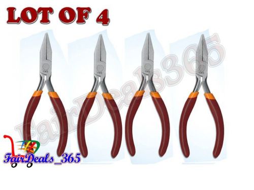 LOT OF 4 PCS MINI FLAT NOSE PLIERS 125MM 5&#034; PRECISION WIRE JEWELRY PLIERS REPAIR