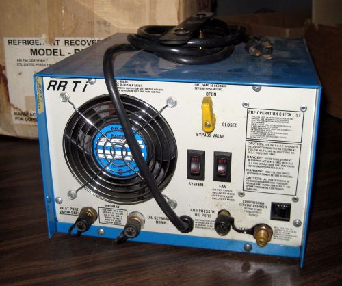 Refrigerant recovery unit, rrti, rru30, reconditioned, warranty &amp; manual for sale