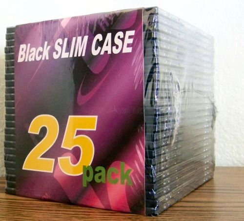 25-pack CD or DVD Cases, SLIM BLACK, K Hypermedia, still sealed