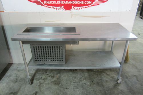 Heavy Duty All Stainless Cold Prep table on Castors Electric