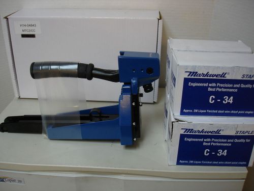 Markwell  mtc2/cc manual top closer carrton stapler w/ 5 boxes c-34 3/4&#034; staples for sale