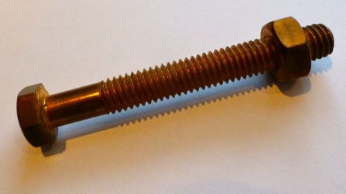 Marine grade silicon bronze hex bolt &amp; nut 5/16 - 18 partial thread, 5&#034; long