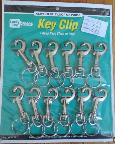 12 lucky line medium 3&#034;  key clips - bolt snaps - free shipping for sale