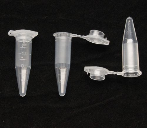 New 1.5ml microcentrifuge 600pcs plastic test tube centrifuge vial snap cap for sale