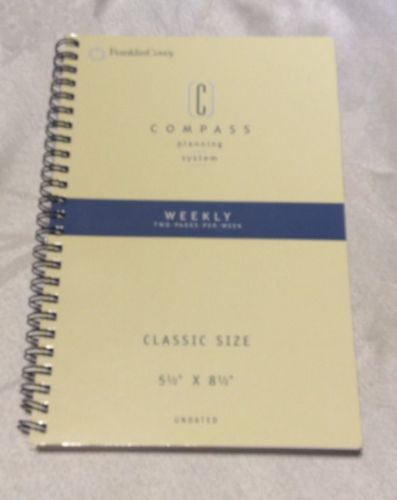 FRANKLIN COVEY CALENDAR Undated CLASSIC WEEKLY PLANNER  5-1/2 x 8-1/2