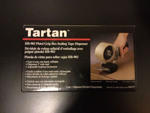 New Tartan Pistol Grip Box Sealing Tape Dispenser, Uses 2 Inch-Wide Tape (HB903)