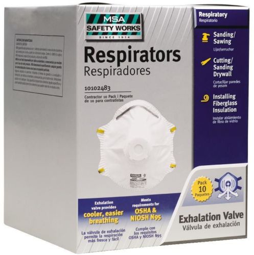 Safety Works LLC Dust Disposable Respirator with Exhalation Valve (10 Pack)