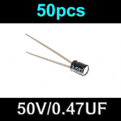 50pcs High quality 50V/0.47UF Electrolytic capacitors/Size 4*5mm