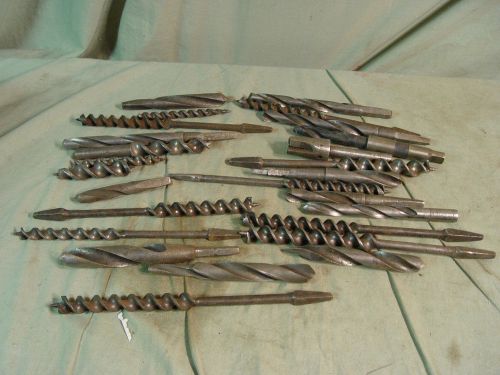 Estate lot of 25 old vintage machinist lathe drill bits tools morse standard etc for sale