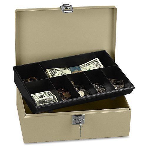 PM Company SecurIT Lock N Latch Cash Box with Removable Seven Compartment Tray