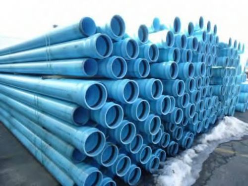 Lot of 220 pieces of 8&#034; x 20&#039; dr18 awwa c900 blue brute blue pvc pipe - 4400 ft for sale