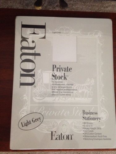 Eaton Private Stock Business Stationary 80 Sheets Light Grey 8.5X11&#034; 24lb New