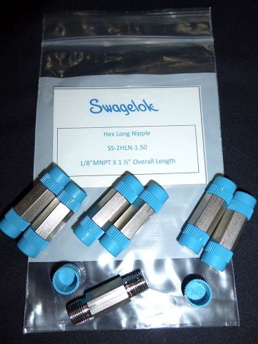 Swagelok stainless fitting hex nipple 1/8 in x 1.5in. ss-2-hln lot of 7 for sale
