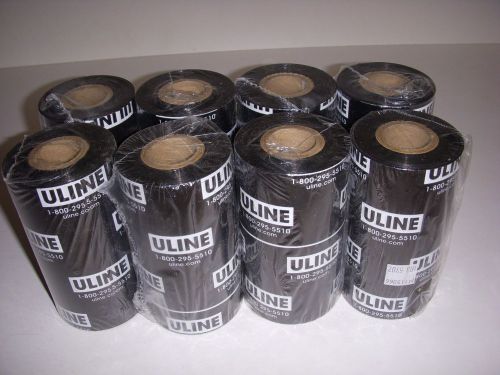 ULINE INDUSTRIAL THERMAL TRANSFER RIBBONS, 8 Rolls, 4.33&#034; x 984&#039;, New!