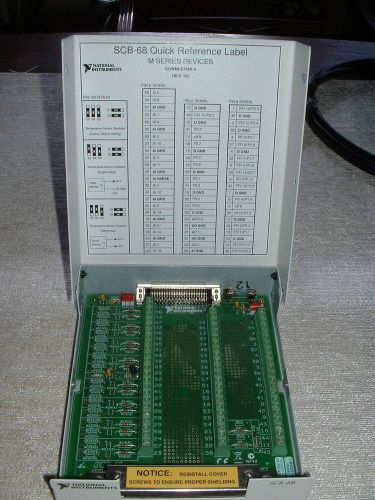 NI SCB-68 Shielded I/O Connector Block for DAQ w/ 68-Pin Connectors and Cable
