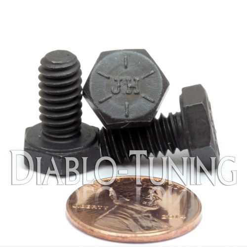 1/4-20 x 1/2&#034; (ft) - qty 10 - hex cap bolt / screw - grade 8 black alloy steel for sale