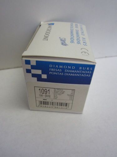 Dental Microdont Disposable Diamond Bur Inverted Cylinder Flat  #1091 Pack Of 10