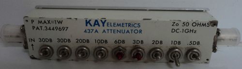 Kay Elemetrics 437A Attenuator 1 GHz ~ 50 OHMS ~ 1 Watt RF Test 437-A Ham Radio