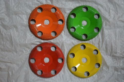 10% discount saburr-tooth set of 4 doughnut wheels w/holes 5/8 bore 4&#034; diameter for sale