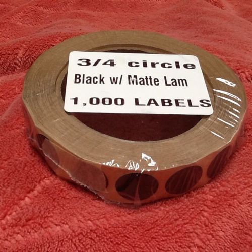 3/4&#034; Diameter Black Circle Labels (1,000 per Roll)
