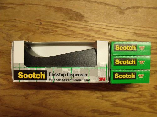 SCOTCH BRAND Desktop Dispenser with 3 Jumbo Rolls of Scotch Magic Tape