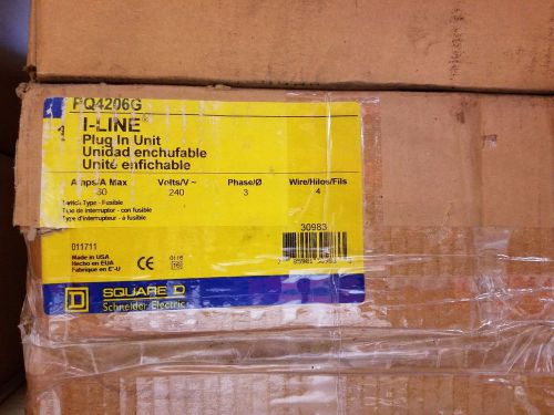 New in box square d pq4206g 60 amp 240v 4 wire fusible bus plug pq i line for sale