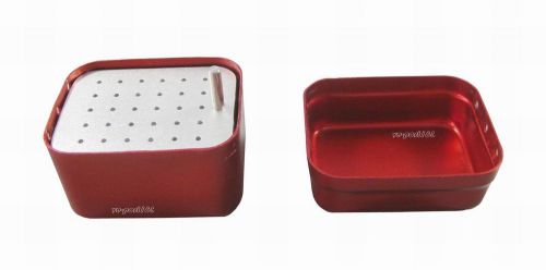 30 Holes Dental Disinfection Box Sterilizer Case fit High Speed Bur Red B001(VE)