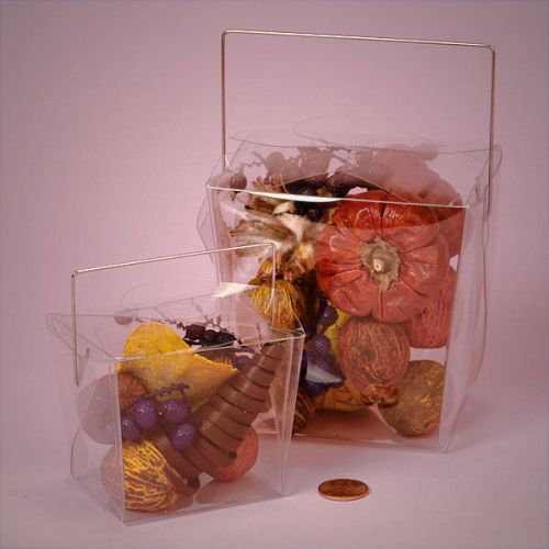 CLEAR PLASTIC CHINESE TAKE-OUT BOXES. WIRED.  .  48 pcs.  Multiple sizes