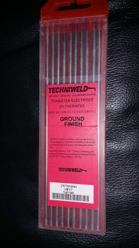 Tungsten Electrode, 1/8x7&#034;  Techniweld, 2% Thoriated, 10 pieces