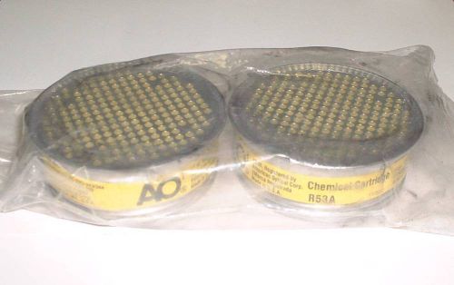 AO Safety R53A Chemical Cartridge Organic Vapor, Chlorine One Pair (2 Filters)