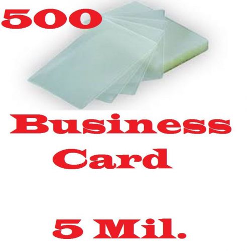 500 Business Card Laminating Laminator, Pouches Sheets  2-1/4 x 3-3/4   5 mil