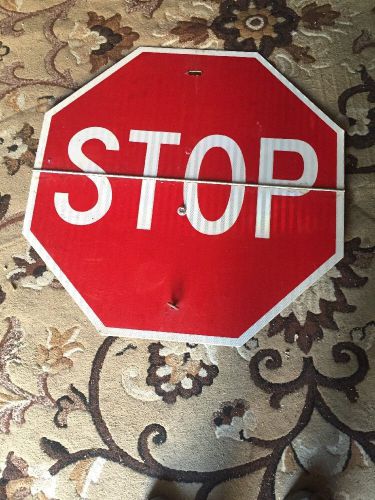 A Construction Folding Stop Sign