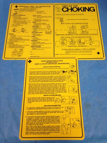 Vintage lab safety supply co. signs 14&#034; x 10&#034; lot of 3 for sale