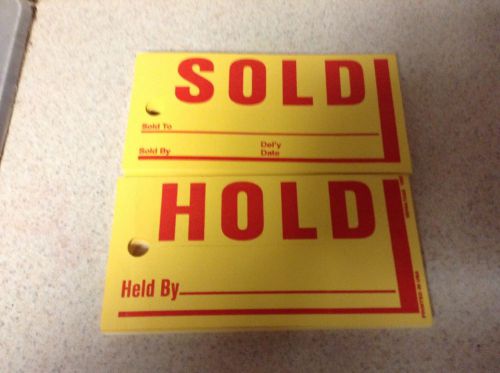 Lot of 2100 Tags Jumbo Sold/ Hold Do Not Sit Year/Make/Model Blank Key Tags