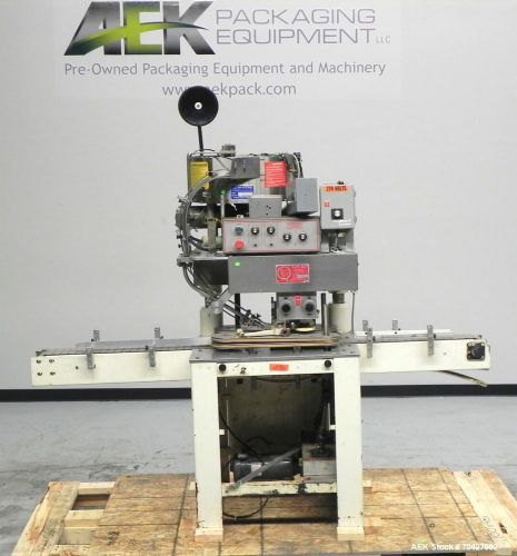 Used- Kaps-All Model D Automatic Inline Screw Capper. Machine is capable of spee