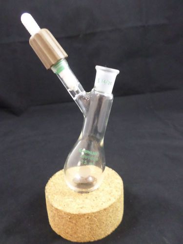 CHEMGLASS AIRFREE Glass 25mL Kjeldahl Schlenk Single Neck Reaction Flask 14/20 